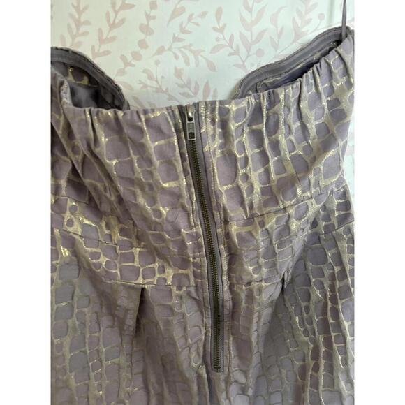 NWOT AE Gold and Taupe Stylish Strapless Print Dress - Picture 3 of 7